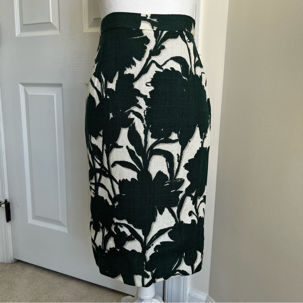 RARE Vintage Prada SS01 Floral Print Mini Short Pencil Skirt Green White 38 2 - Picture 4 of 14